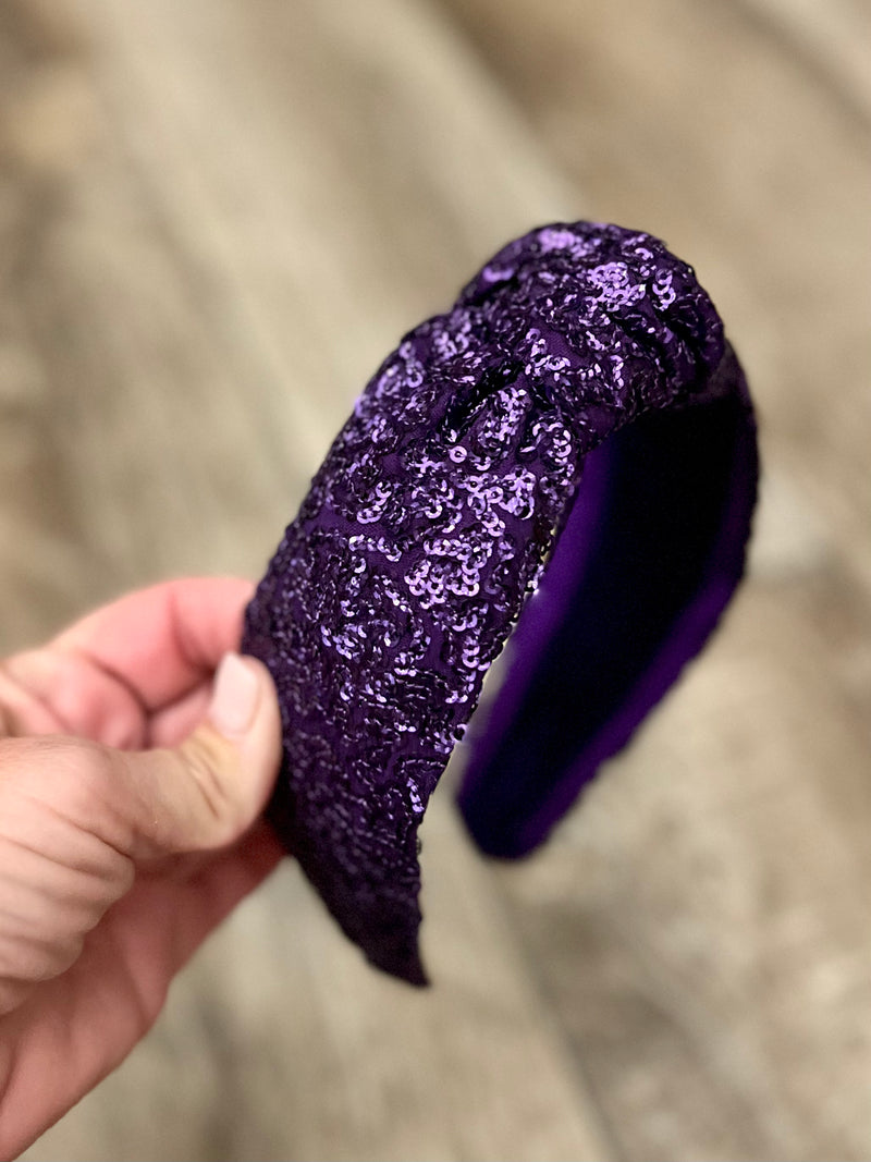 Mardi Gras Purple Sequin Headband