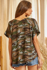 Savanna Jane Camo VNeck Top