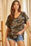 Savanna Jane Camo VNeck Top